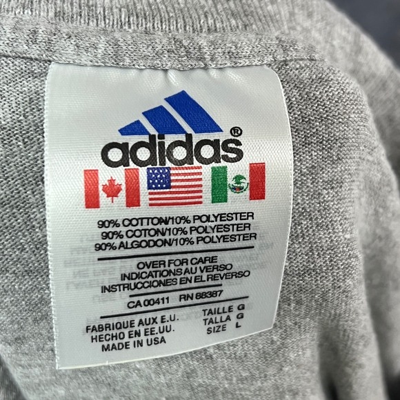 Vintage Adidas Tennessee Football T Shirt Mens Large Gray Made in USA NCAA Tee - Picture 7 of 7